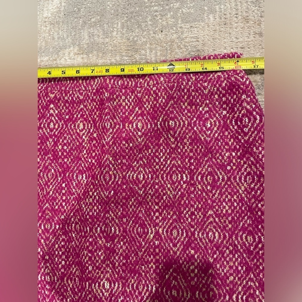 J Crew No 2 Pencil Pink Tweed Lined Skirt Diamond Design Women Size 8 Wool Blend - Picture 7 of 9